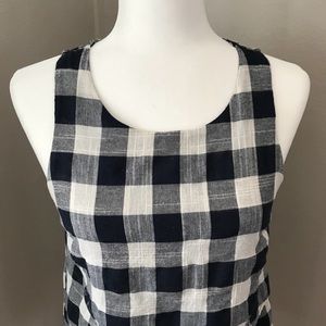 ONE CLOTHING Navy & Cream Gingham Top